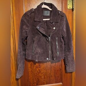 BLANK NYC Burgundy Suede Leather Biker Jacket EUC